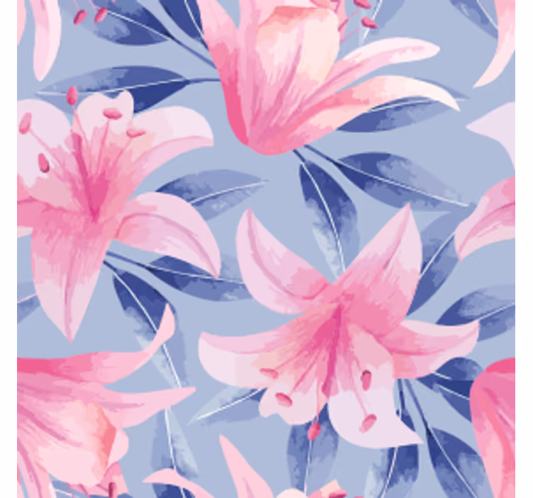Suporturi pahare cu model floral și crini roz - TenStickers