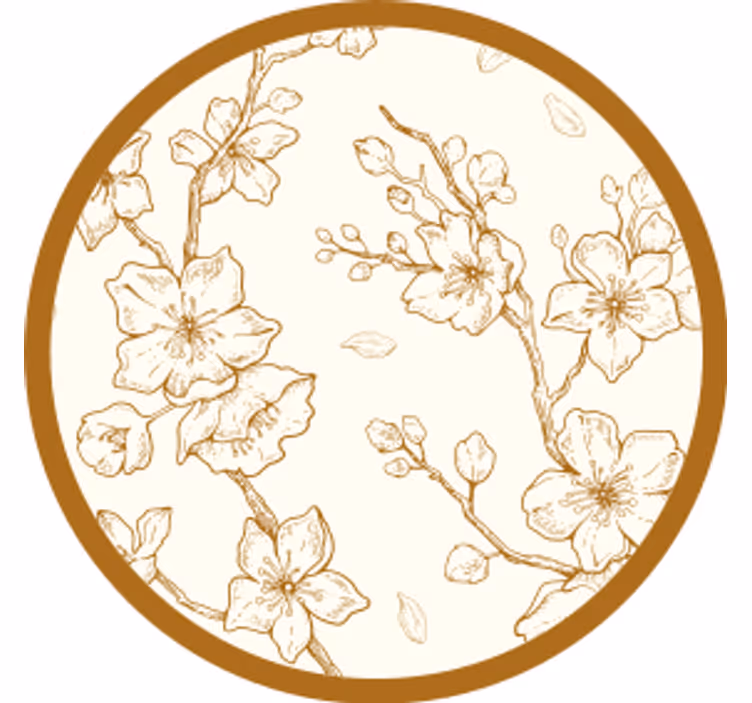 Suporturi pahare vintage din lemn gravat floral - TenStickers