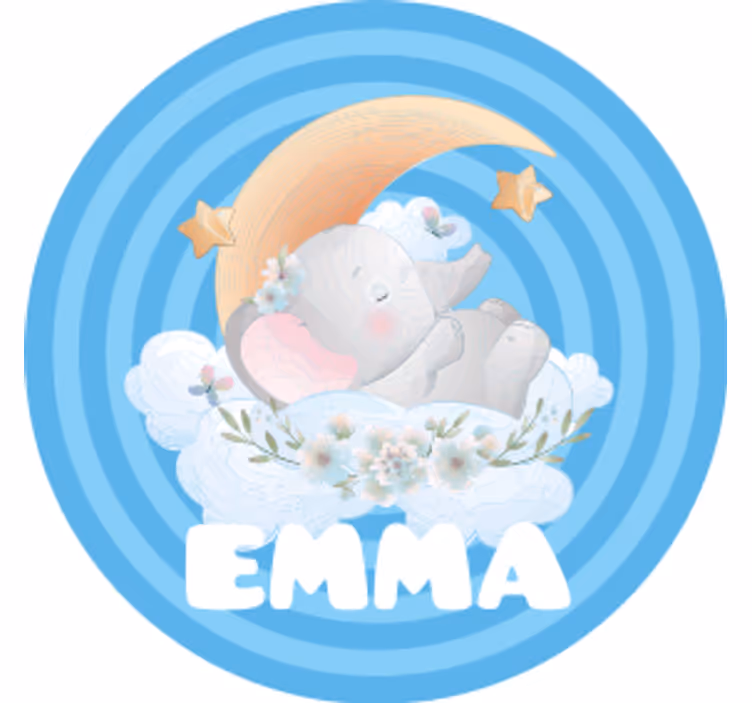 Suporturi pahare cu nume elefant lună stele - TenStickers