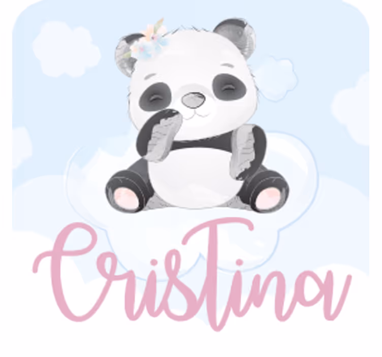 Suporturi pahare cu nume personaj panda jucăuș - TenStickers