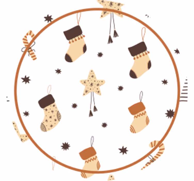 Suporturi pahare de crăciun cu ciorăpei festive - TenStickers