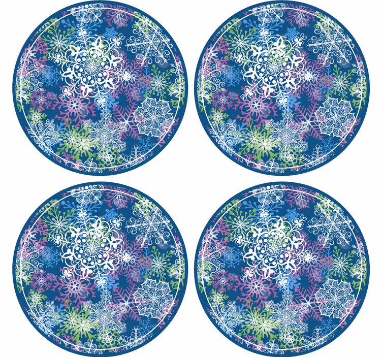 Fulgi de zăpadă iluminatoare coaster de crăciun - TenStickers