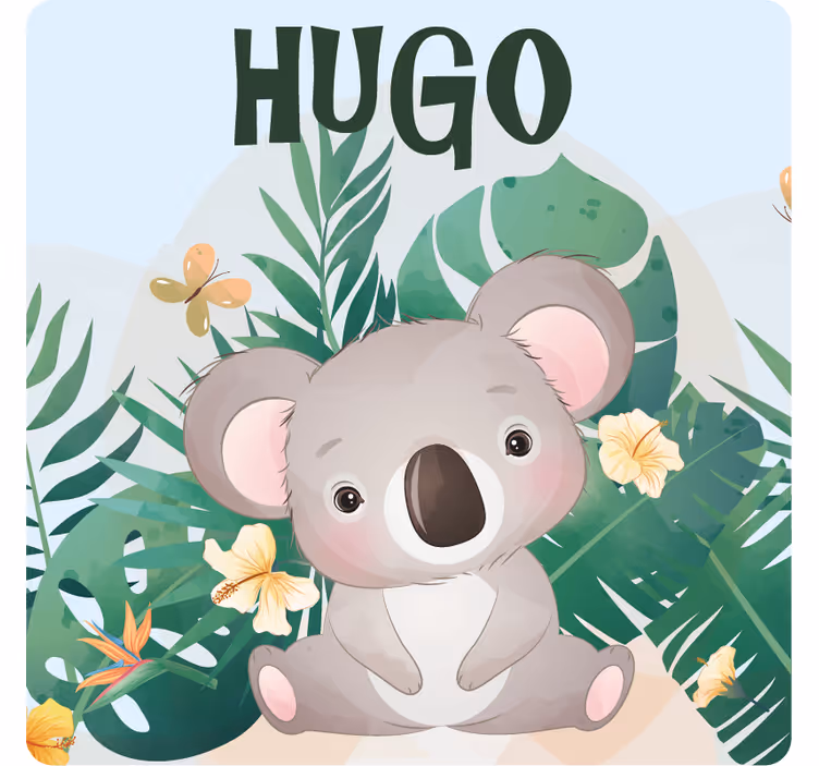 Suporturi pahare cu nume artă adorabilă cu koala - TenStickers