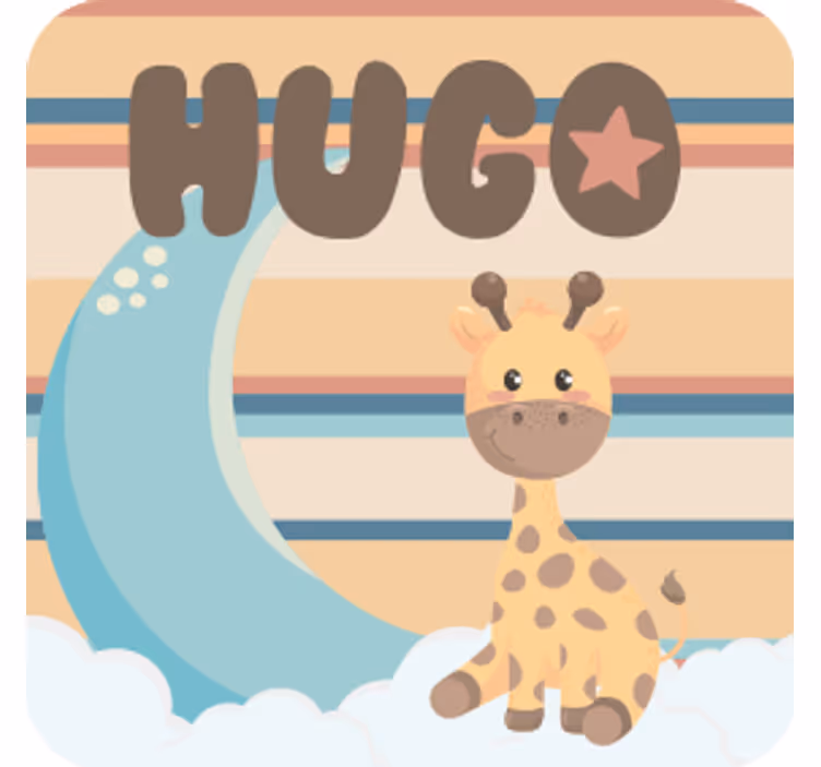Suporturi pahare cu nume personajul giraffă pufoasă - TenStickers