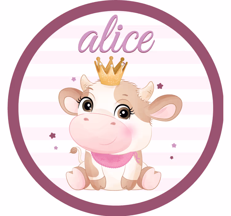 Suporturi pahare cu nume personaj vacă adorabil - TenStickers