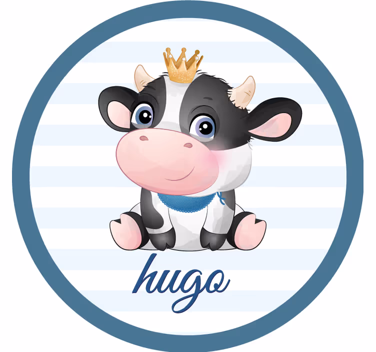 Suporturi pahare cu nume ilustrație cu vacă drăguță - TenStickers