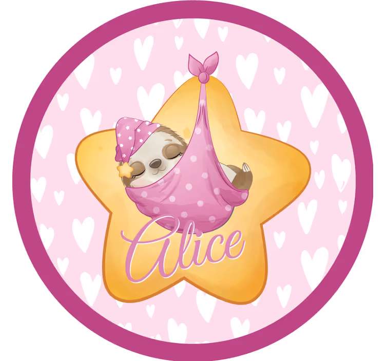Suporturi pahare cu nume lenesul adormit cu stea - TenStickers
