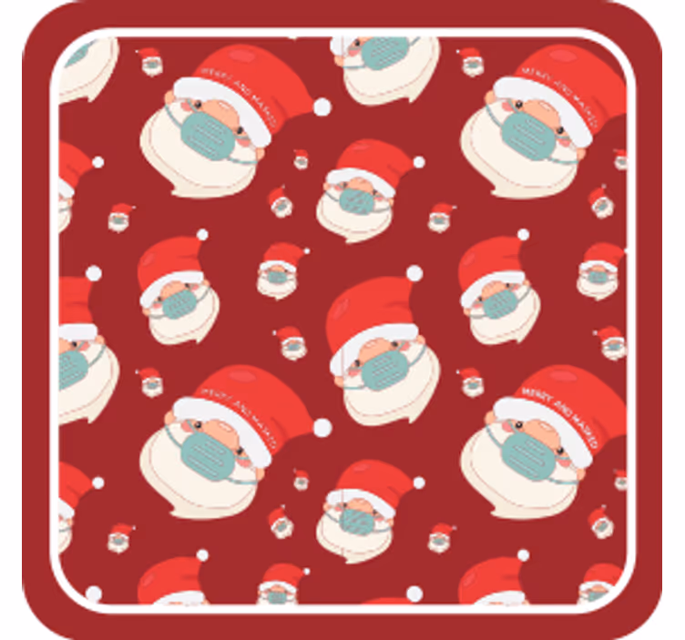 Suporturi pahare de crăciun figurine festive cu moș crăciun - TenStickers