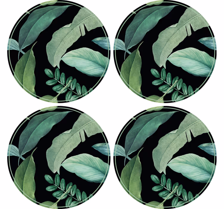 Suporturi pahare compoziție verde frunzos - TenStickers