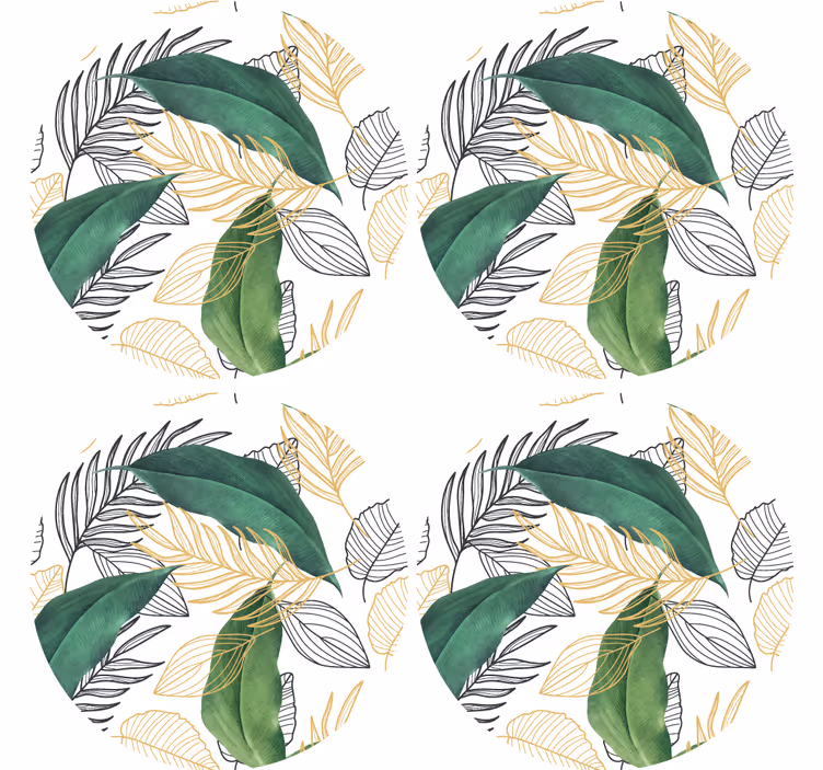 Suporturi pahare moderne cu motiv verde luxuriant - TenStickers