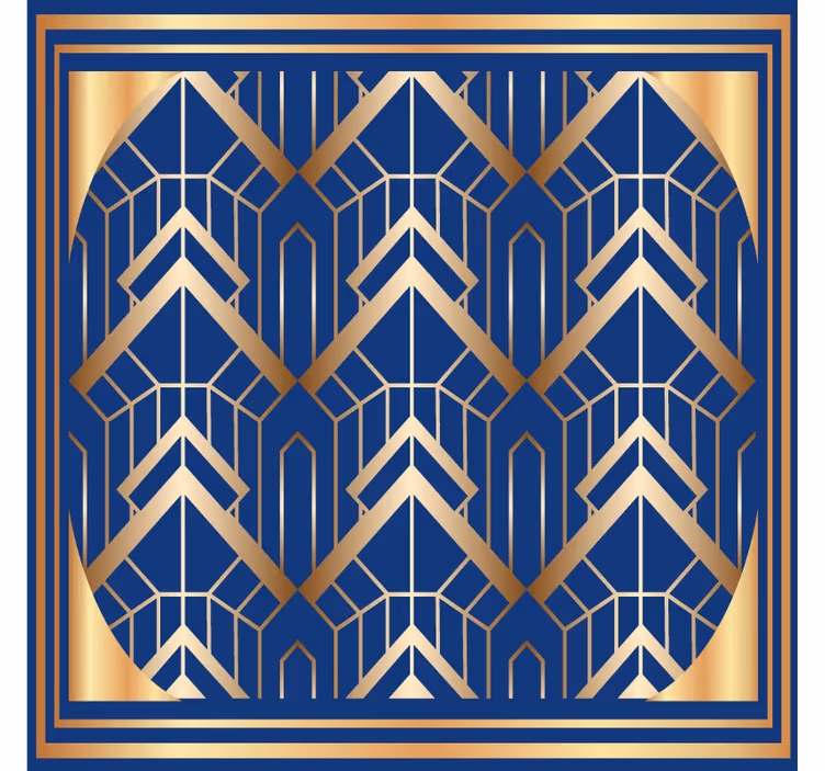 Suporturi pahare moderne cu model geometric albastru și aur - TenStickers
