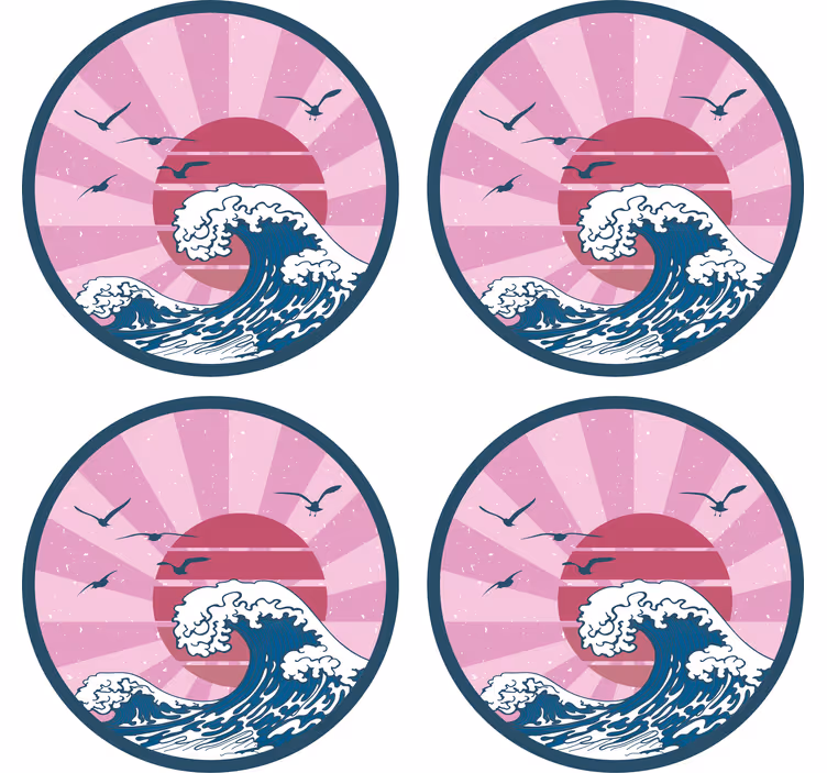 Marele coaster vintage de culoare retro - TenStickers