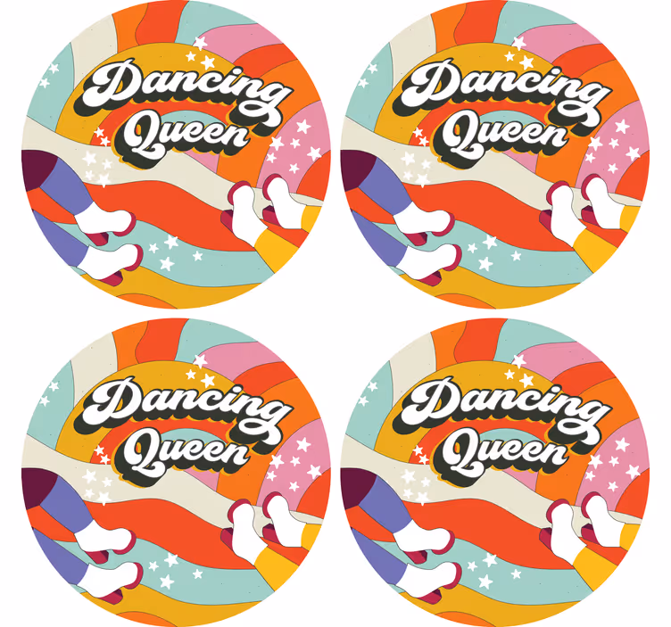 Suporturi pahare cu nume design cu picioare colorate - TenStickers
