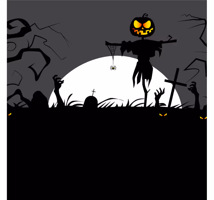 Suporturi pahare de halloween cu Țăran și dovleac - TenStickers