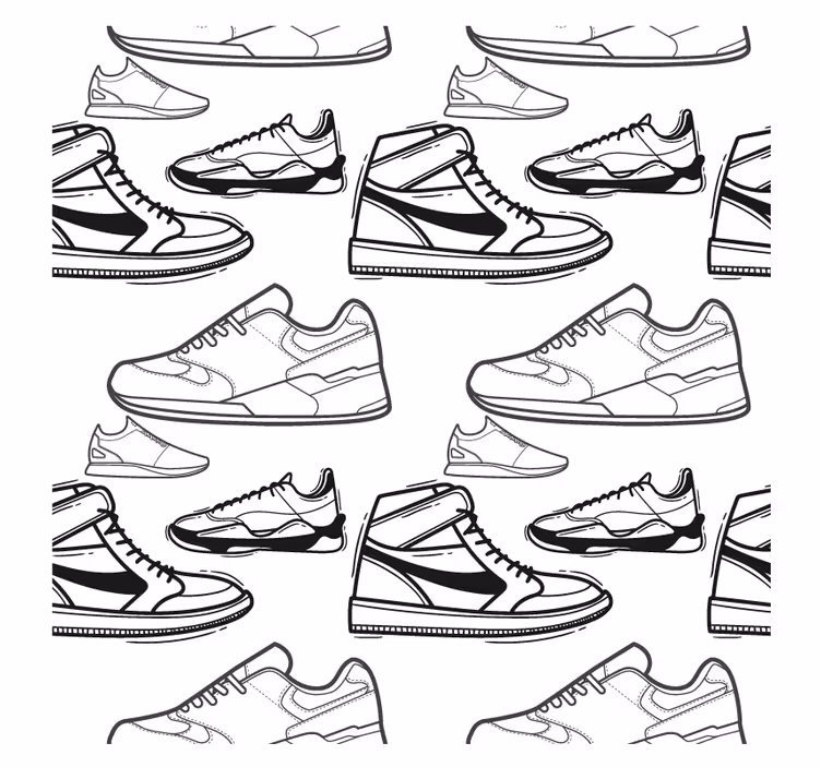Suporturi pahare moderne cu modele contur de adidași - TenStickers
