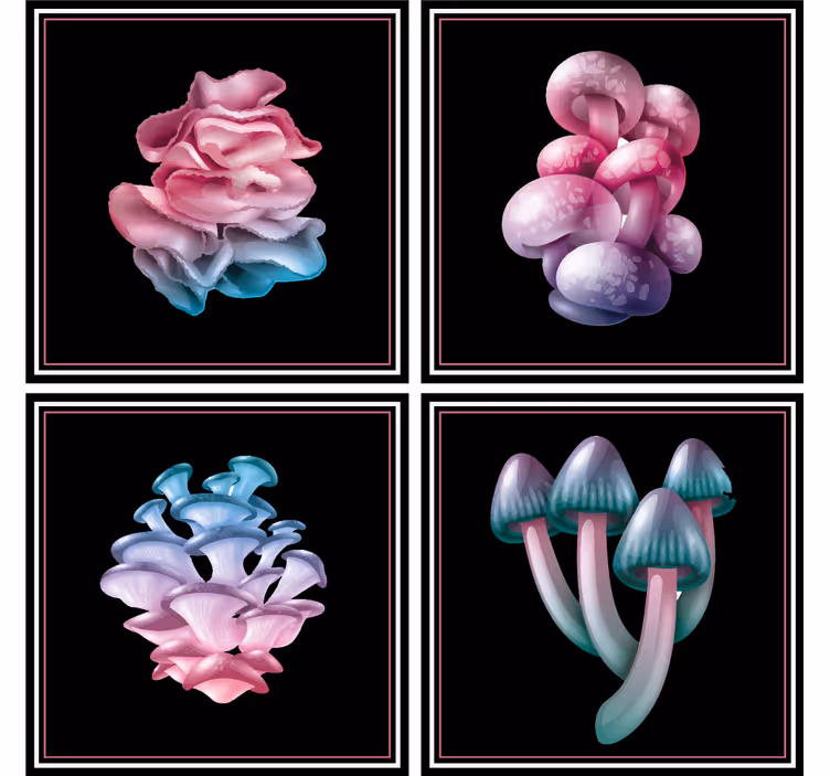 Suporturi pahare moderne forme florale delicate - TenStickers
