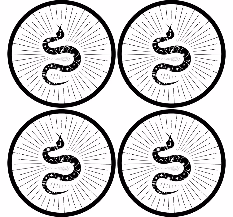 Suporturi pahare geeks cu motiv abstract de șarpe - TenStickers