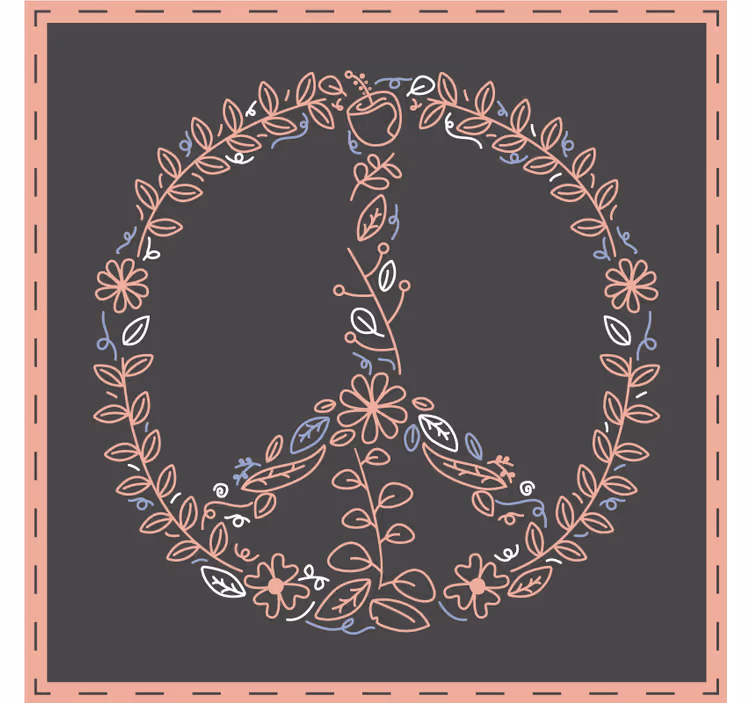 Suporturi pahare geeks emblema păcii florale - TenStickers