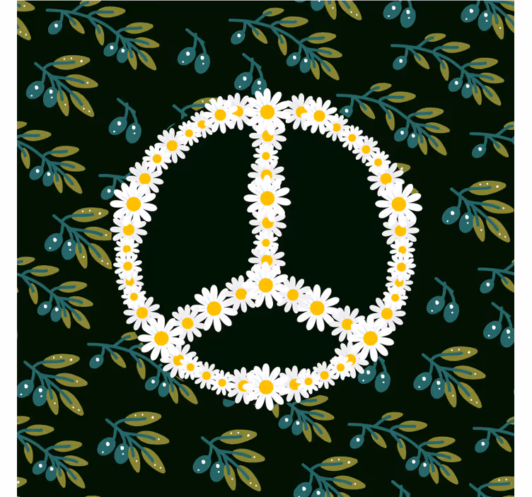 Suporturi pahare geeks simbol păcii florale - TenStickers