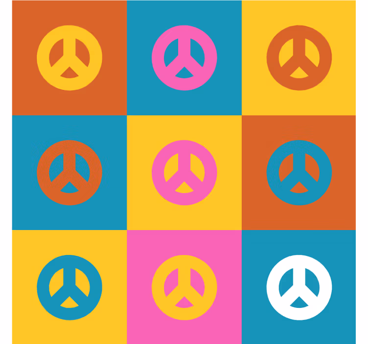 Suporturi pahare geeks cu simboluri colorate de pace - TenStickers