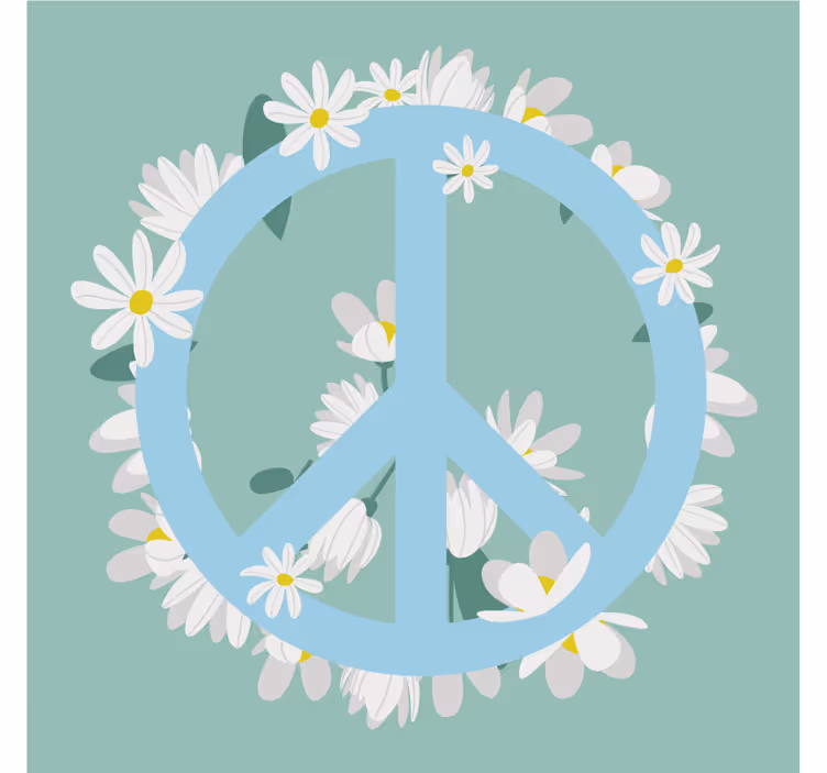 Pace albastru deschis cu flori coaster vintage - TenStickers