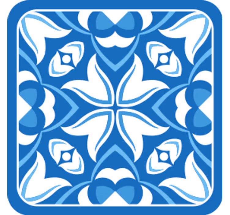 Suporturi pahare cu model floral albastru - TenStickers