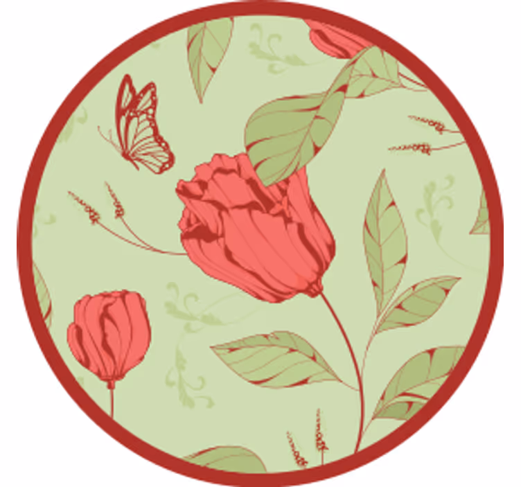 Suporturi pahare moderne cu model floral și fluture - TenStickers