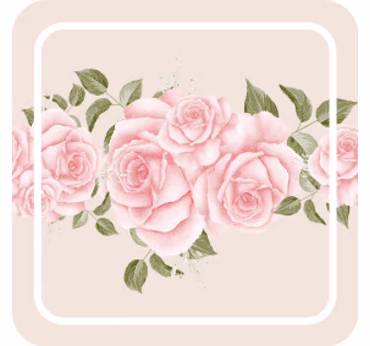 Suporturi pahare moderne aranjament floral roz - TenStickers