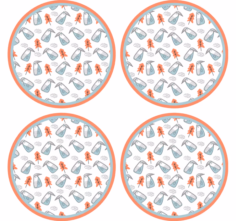Suporturi pahare geeks cu model ciudat de frunze - TenStickers