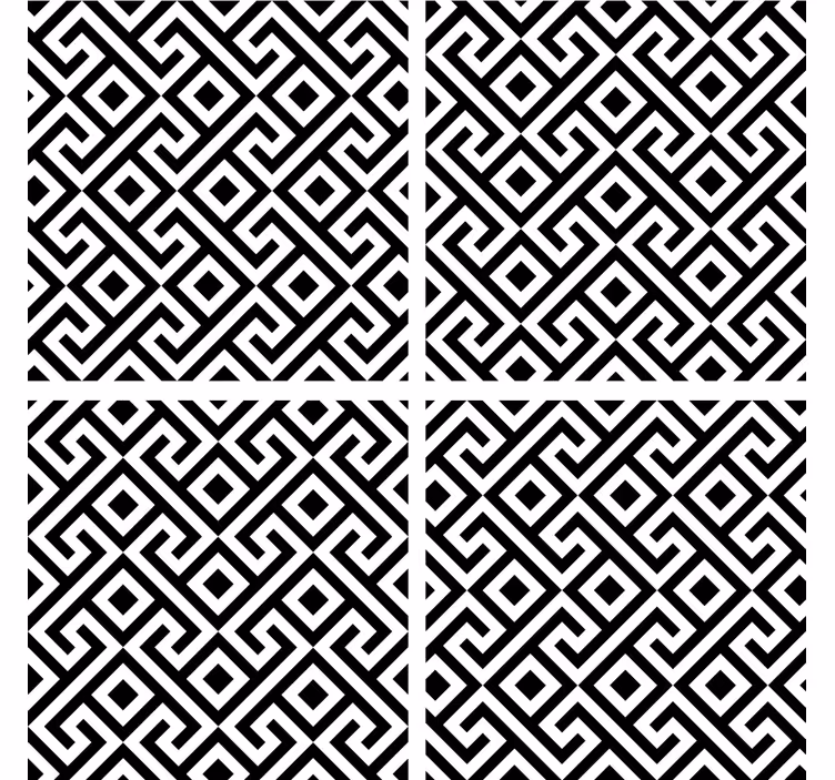 Suporturi pahare model geometric alb-negru - TenStickers