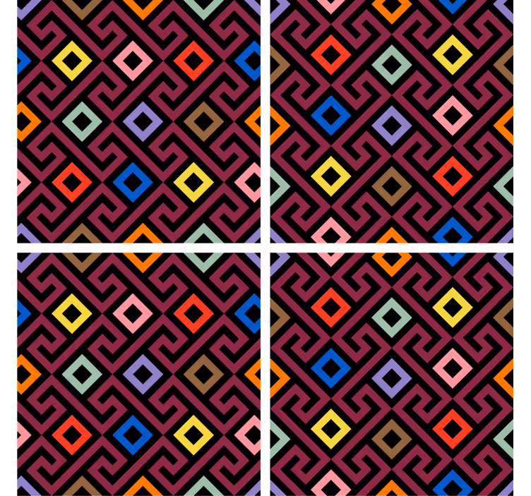 Suporturi pahare cu model geometric colorat - TenStickers