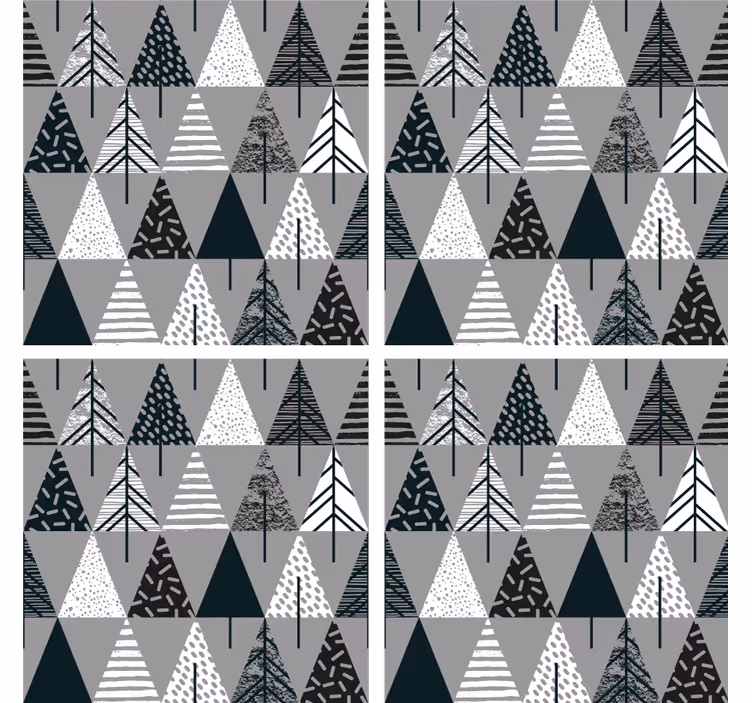 Suporturi pahare cu model geometric de copac - TenStickers