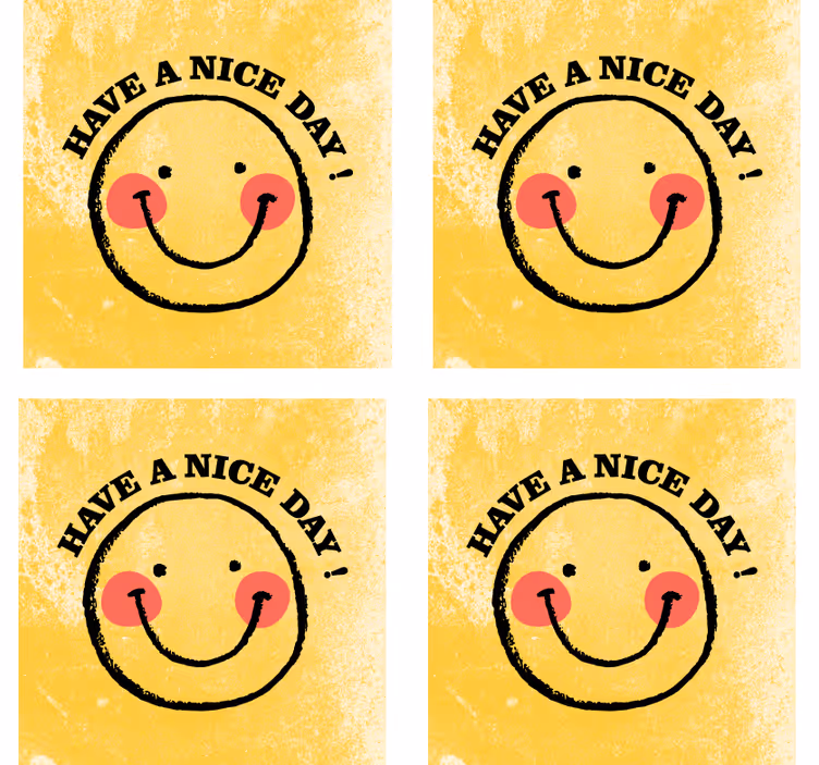 Suporturi pahare cu fraze zâmbet vesel și salutări - TenStickers