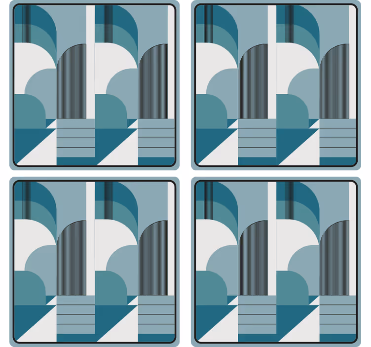 Suporturi pahare moderne cu modele arhitecturale geometrice - TenStickers