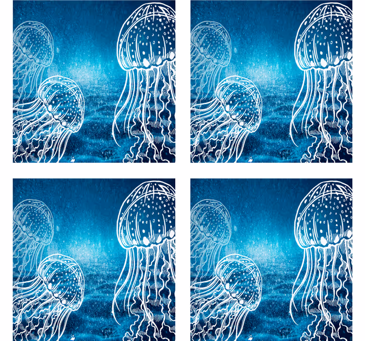 Suporturi pahare cu modele elegante de meduze - TenStickers