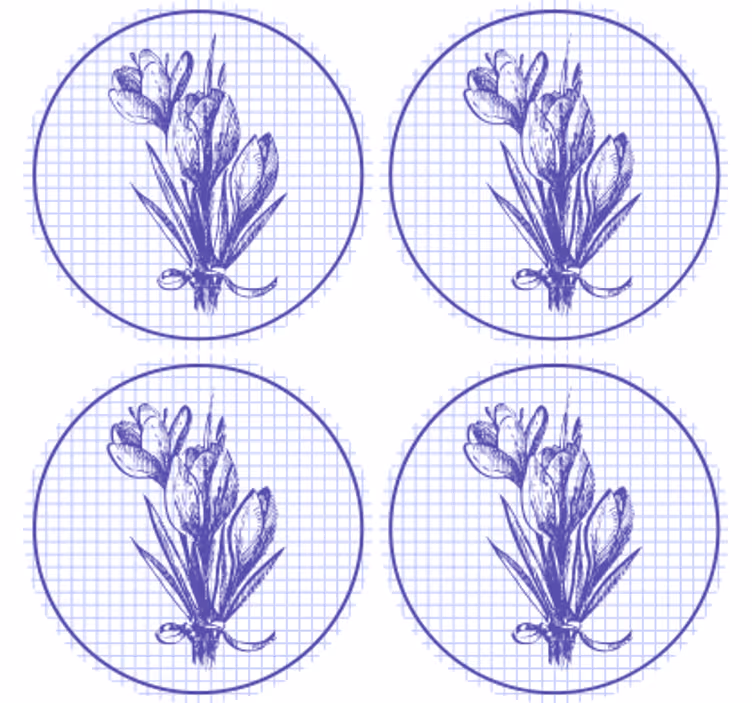 Suporturi pahare ilustrație botanică elegantă - TenStickers