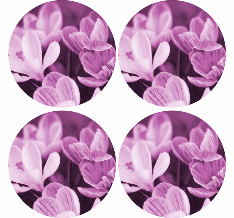 Suporturi pahare cu element floral vibrant - TenStickers