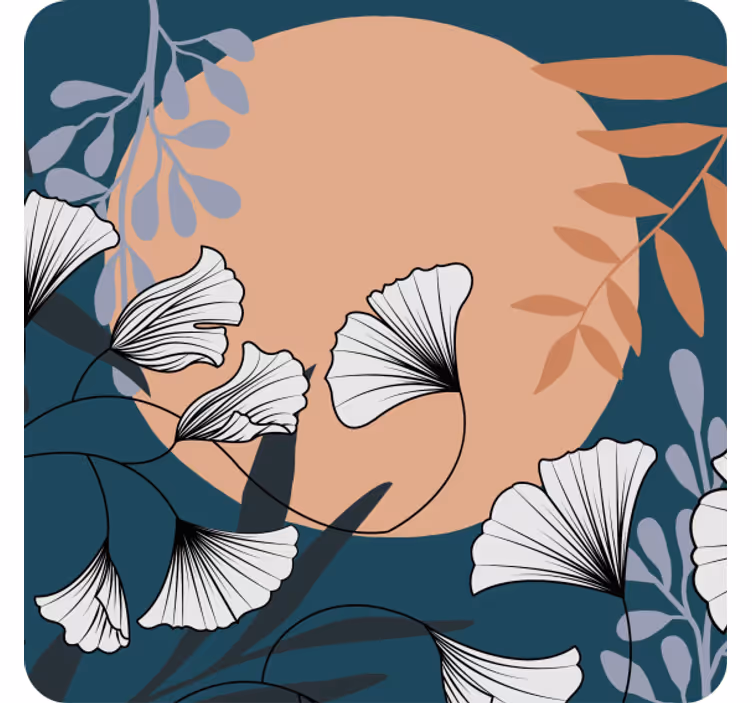 Suporturi pahare moderne cu model floral ginkgo - TenStickers