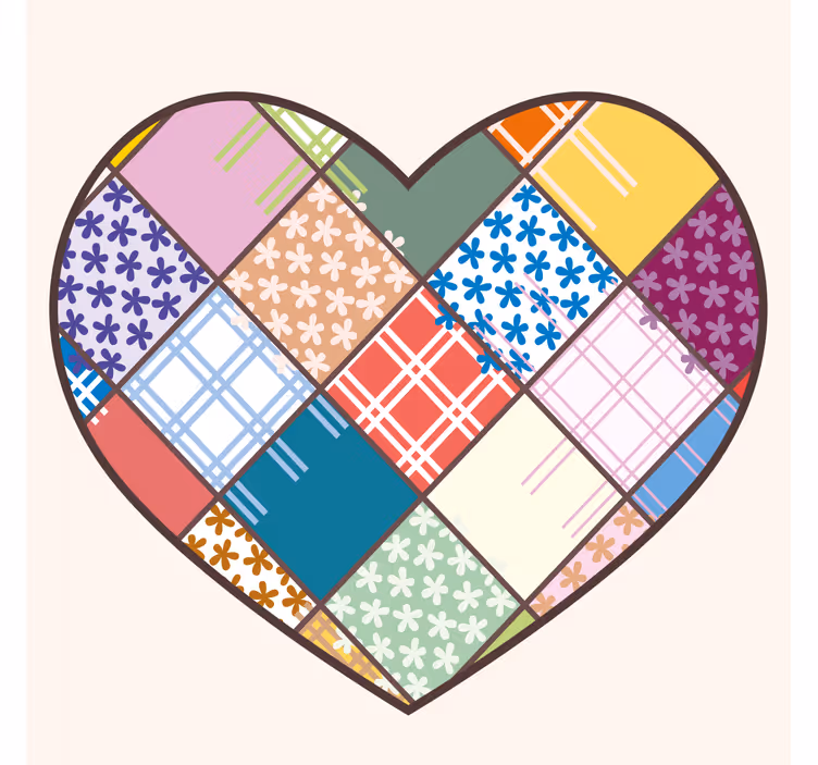 Suporturi pahare cu model inimă patchwork - TenStickers