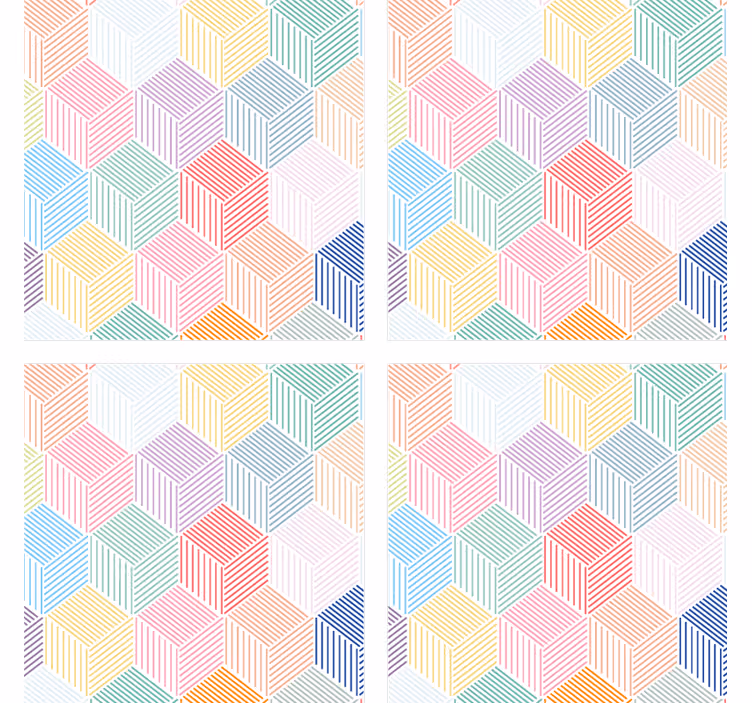 Suporturi pahare cu model hexagonal geometric - TenStickers