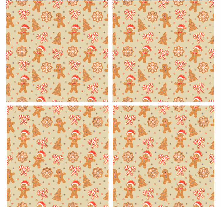 Suporturi pahare de crăciun cu model de turtă dulce festive - TenStickers