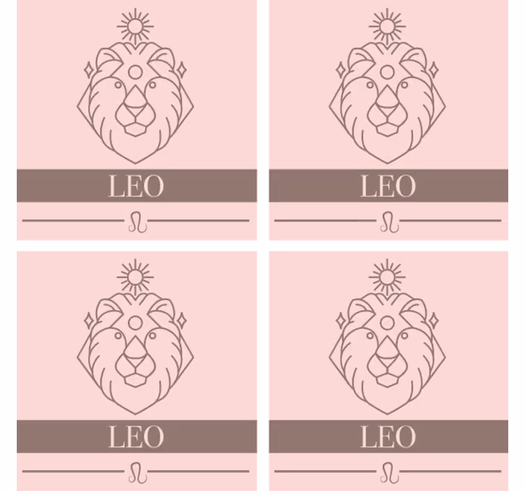 Suporturi pahare cu nume emblema minimalistă leo - TenStickers