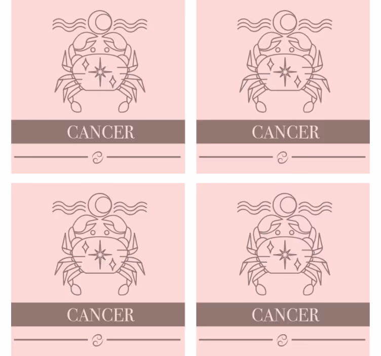 Suporturi pahare cu nume simbol zodiacal rac - TenStickers