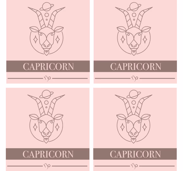 Suporturi pahare vintage capricorn zodie capră - TenStickers
