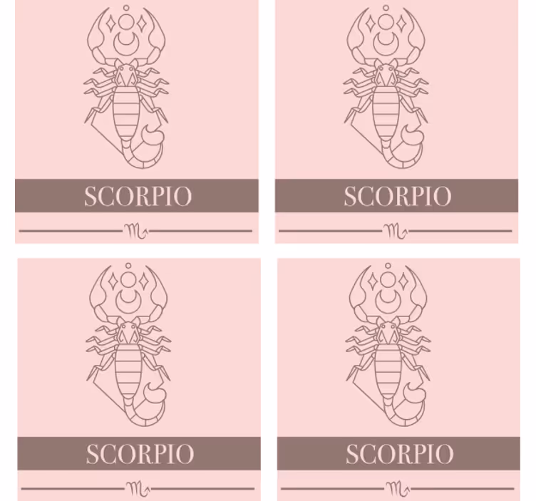 Suporturi pahare cu nume simbol zodiacal scorpion - TenStickers