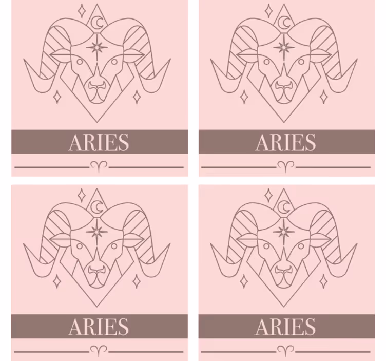 Suporturi pahare cu nume simbol zodiacal berbec - TenStickers