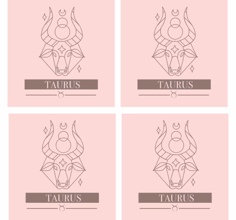 Suporturi pahare cu nume taurus zodiac minimalist - TenStickers