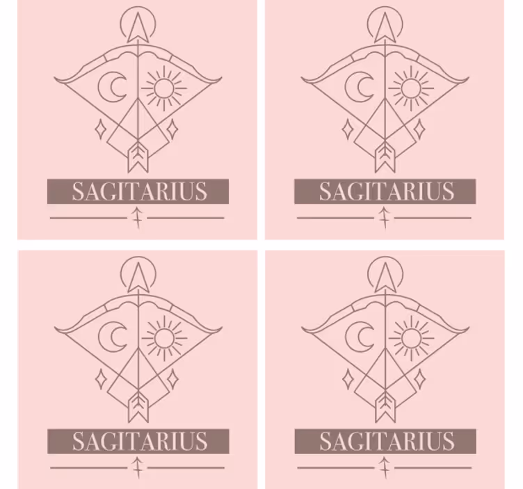 Suporturi pahare de bere simbol zodiacal săgetător - TenStickers