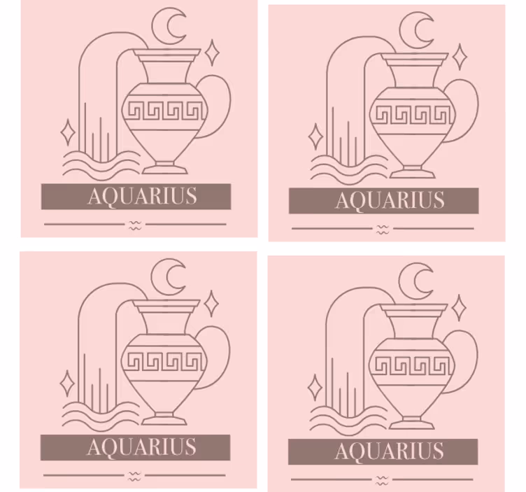 Suporturi pahare cu fraze simbol zodiacal vărsător - TenStickers