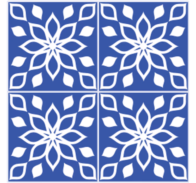 Suporturi pahare gresie cu model floral pătrat - TenStickers